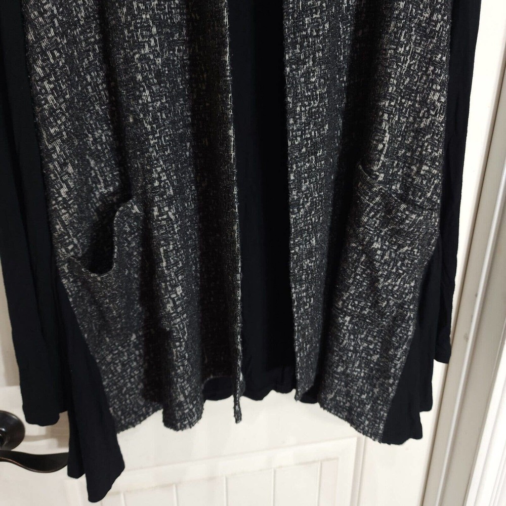 Logo Lori Goldstein Womens Cardigan Gray Knit Long Sleeve Open Front Sweater L - Picture 4 of 9